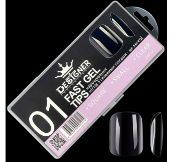 Fast gel tips №1 (Square, small size) - Гелевые типсы Designer
