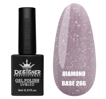 Базове покриття Diamond Base 266 Designer (9 мл.) - с легким світловідбивним ефектом