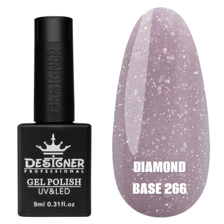 Базове покриття Diamond Base 266 Designer (9 мл.) - с легким світловідбивним ефектом