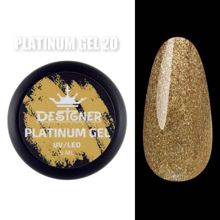 Platinum Gel 5 мл., Designer (Гель з шиммером) - Золотий №20