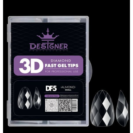 Diamond Fast Gel Tips (DF5 Almond small) - гелеві типси Designer 120 шт/уп