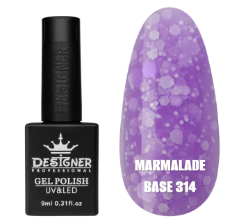 Кольорова база Marmalade base 314 Designer (9 мл.) - з білими конфетті