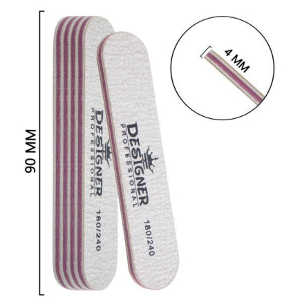 Двостороння овальна міні пилка (180/240 грит.) - Nailfile Designer
