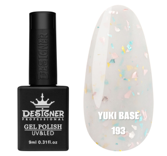 Кольорова база Yuki base 193 Designer (9 мл.) - з пластівцями юкі