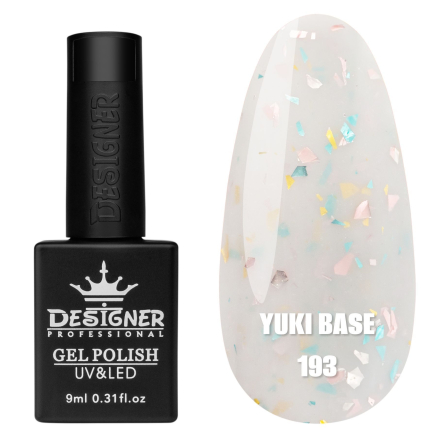 Кольорова база Yuki base 193 Designer (9 мл.) - з пластівцями юкі