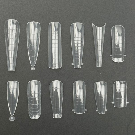 Polygel Nail Forms SET-D, 288 шт. (12 форм) - Верхні форми Designer