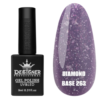 Базове покриття Diamond Base 263 Designer (9 мл.) - с легким світловідбивним ефектом