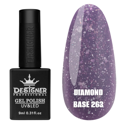 Базове покриття Diamond Base 263 Designer (9 мл.) - с легким світловідбивним ефектом