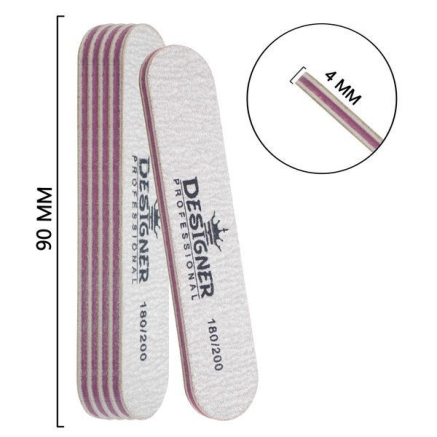 Двостороння овальна міні пилка (180/200 грит.) - Nailfile Designer