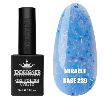 Кольорова база Miracle base Designer 239 (9 мл.) - з чорною, срібною та кольоровою поталлю
