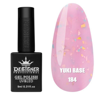 Кольорова база Yuki base 184 Designer (9 мл.) - з пластівцями юкі