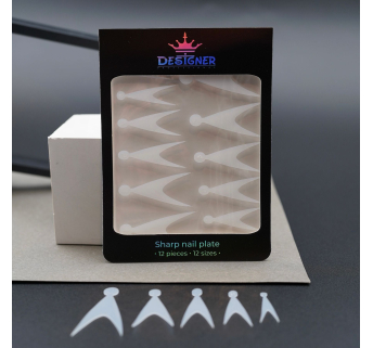 Nail Molds 12шт. (Sharp nail plate - L) - Силіконові молди різних розмірів для дизайну нігтів та французького манікюру Designer