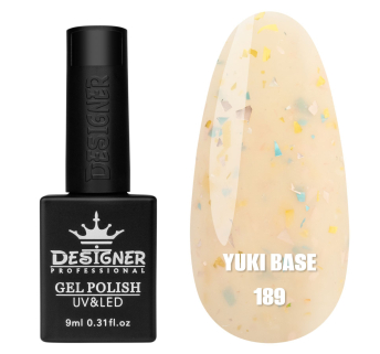 Кольорова база Yuki base 189 Designer (9 мл.) - з пластівцями юкі
