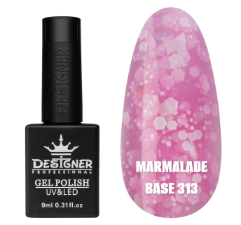 Кольорова база Marmalade base 313 Designer (9 мл.) - з білими конфетті