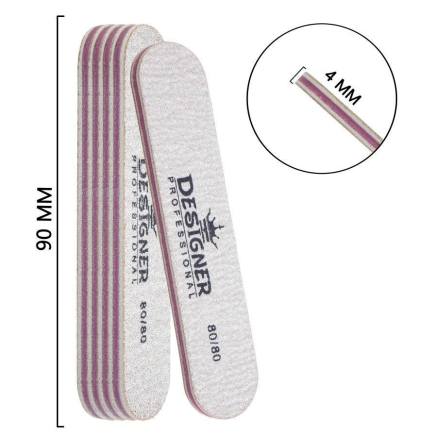 Двостороння овальна міні пилка (80/80 грит.) - Nailfile Designer