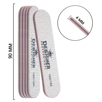 Двостороння овальна міні пилка (100/180 грит.) - Nailfile Designer
