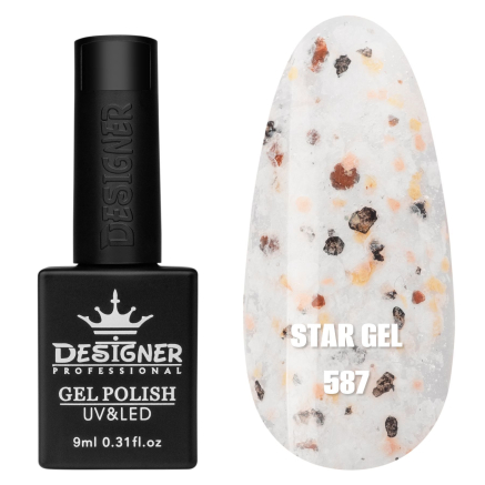 Гель лак Star gel 587 Designer (9мл.) - з пластівцями Юкі