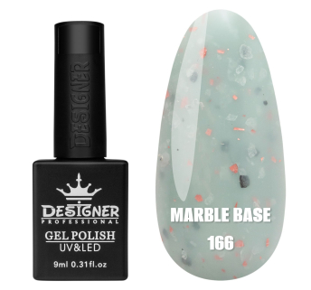 Кольорова база Marble base 166 Designer (9 мл) - з різнокольоровою поталлю