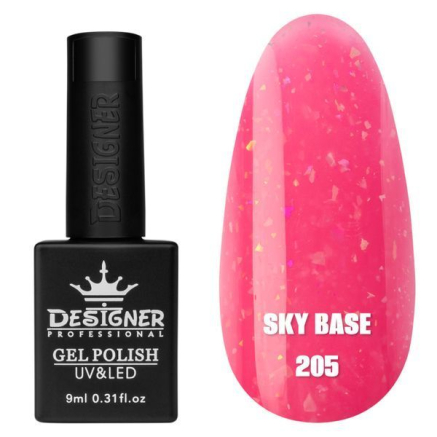 Кольорова база Sky base 205 Designer (9 мл.) - із золотою поталлю