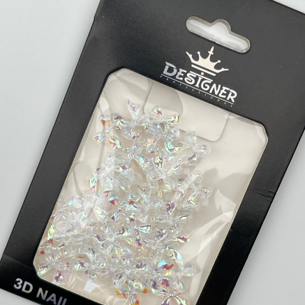 Об'ємний декор для дизайну нігтів 'Голографічні бантики' Designer - B12