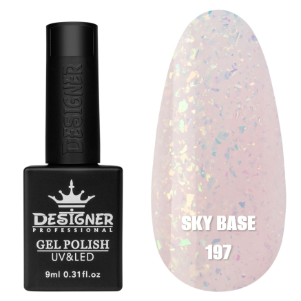 Кольорова база Sky base 197 Designer (9 мл.) - із золотою поталлю
