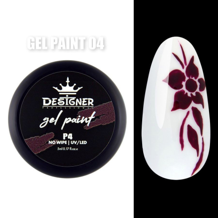 Gel Paint P4 (Баклажановий) 5 мл. - Гель фарба Designer
