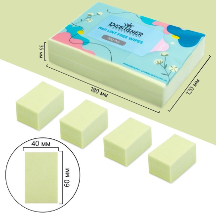 Безворсові серветки 700 шт. (Зелені) - Lint free wipes Designer