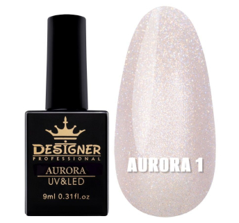 Гель-лак Aurora №1, 9 мл., Designer (Ефект втирання)