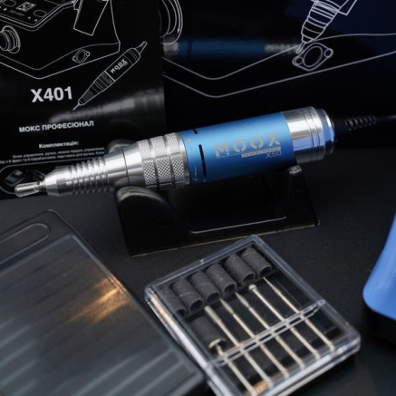 Фрезер Мокс X401 (Sky blue) на 50 000 об/хв. та 70W. для манікюру та педикюру
