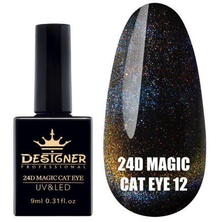 Гель-лак 24D Magic Cat Eye №12, 9 мл., Designer (Котяче око)