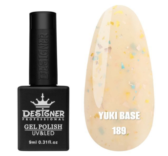 Кольорова база Yuki base 189 Designer (9 мл.) - з пластівцями юкі