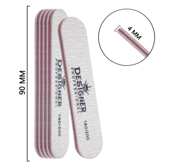 Двостороння овальна міні пилка (180/200 грит.) - Nailfile Designer