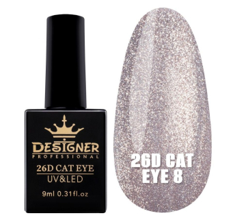 Гель-лак 26D Cat Eye №8, 9 мл., Designer (Котяче око)