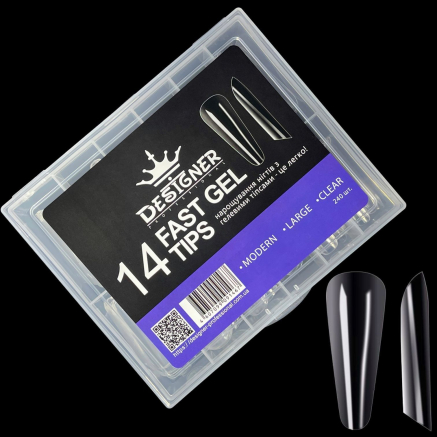 Fast gel tips №14 (Modern, large size) - Гелеві типси Designer