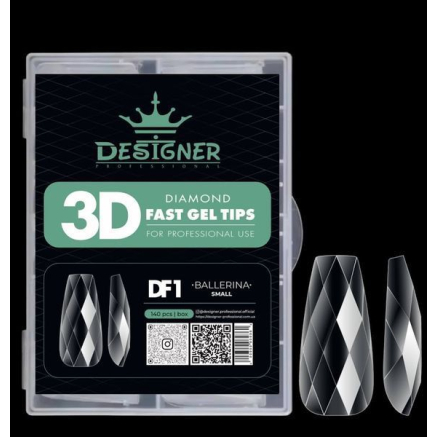Diamond Fast Gel Tips (DF1 Ballerina small) - гелеві типси Designer 120 шт/уп