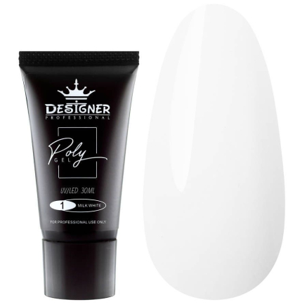 Полігель 30 мл, Designer Milk White №1