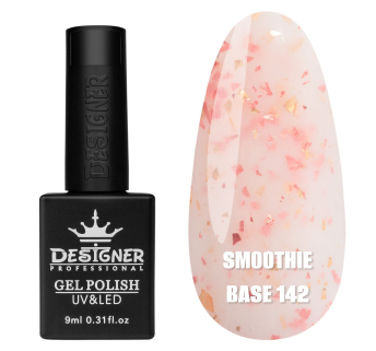 Базове покриття Smoothie Base 142 Designer (9 мл) - з дрібними шматочками фольги