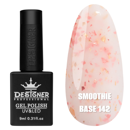 Базове покриття Smoothie Base 142 Designer (9 мл) - з дрібними шматочками фольги