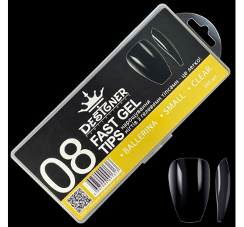 Fast gel tips №8 (Ballerina, small size) - Гелевые типсы Designer