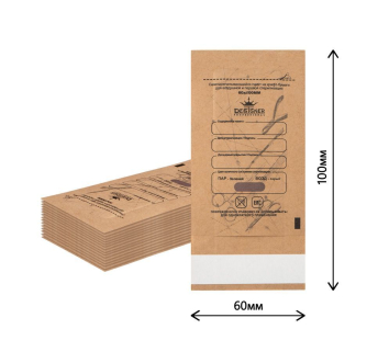 Крафт-пакети 60 х 100 мм., 100 шт. (коричневі) Designer