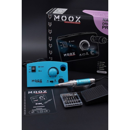 Фрезер Мокс X104 (Light blue) на 45 000 об/хв. та 65W. для манікюру та педикюру Фрезер Мокс X104 (Light blue) на 45 000 об/хв. та 65W. для манікюру та педикюру