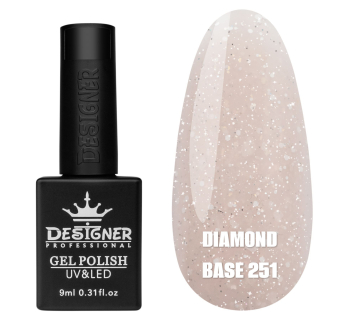Базове покриття Diamond Base 251 Designer (9 мл.) - с легким світловідбивним ефектом