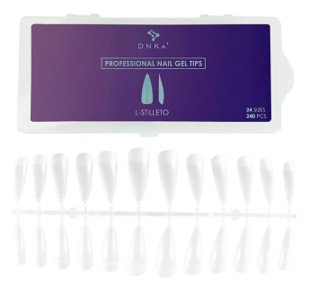 Гелеві тіпси DNKa' Professional Nail Gel Tips L-Stilleto, 240pcs