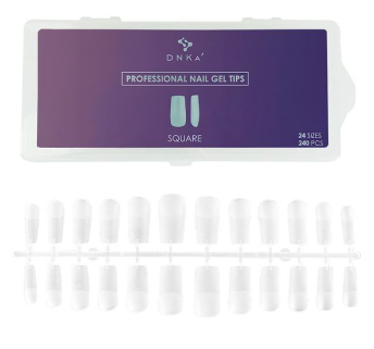 Гелеві тіпси DNKa' Professional Nail Gel Tips Square, 240pcs