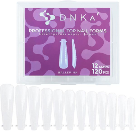 Верхні форми DNKa' Top Nail Forms Ballerina,120pcs