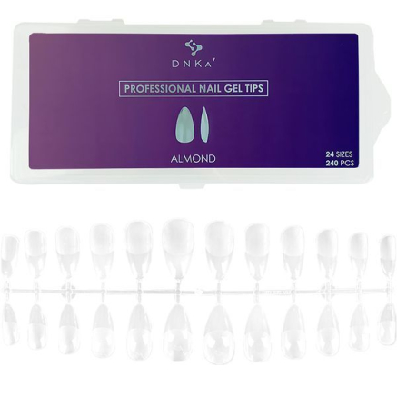 Гелеві тіпси DNKa' Professional Nail Gel Tips Almond, 240pcs