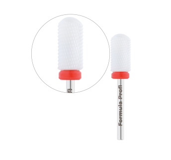 Керамічна фреза для зняття гель-лаку - Циліндр заокруглений Red, Formula Profi