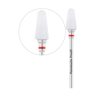 Керамічна фреза Конус напівсферичний (Червона), Formula Profi