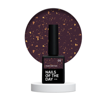База Nails Of The Day Malbec Base Potal 05. сливовый с золотисто-бронзовой поталью. 10 мл (4821278560005)