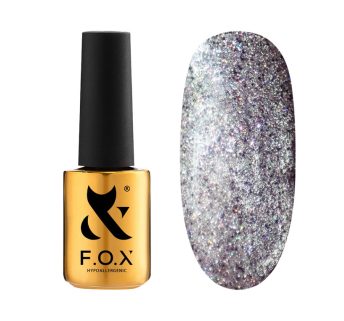 База с эффектом кошачий глаз F.O.X Base Flash Cat Eye 001. серебро. светоотражающая. 7 мл (2100994277032)